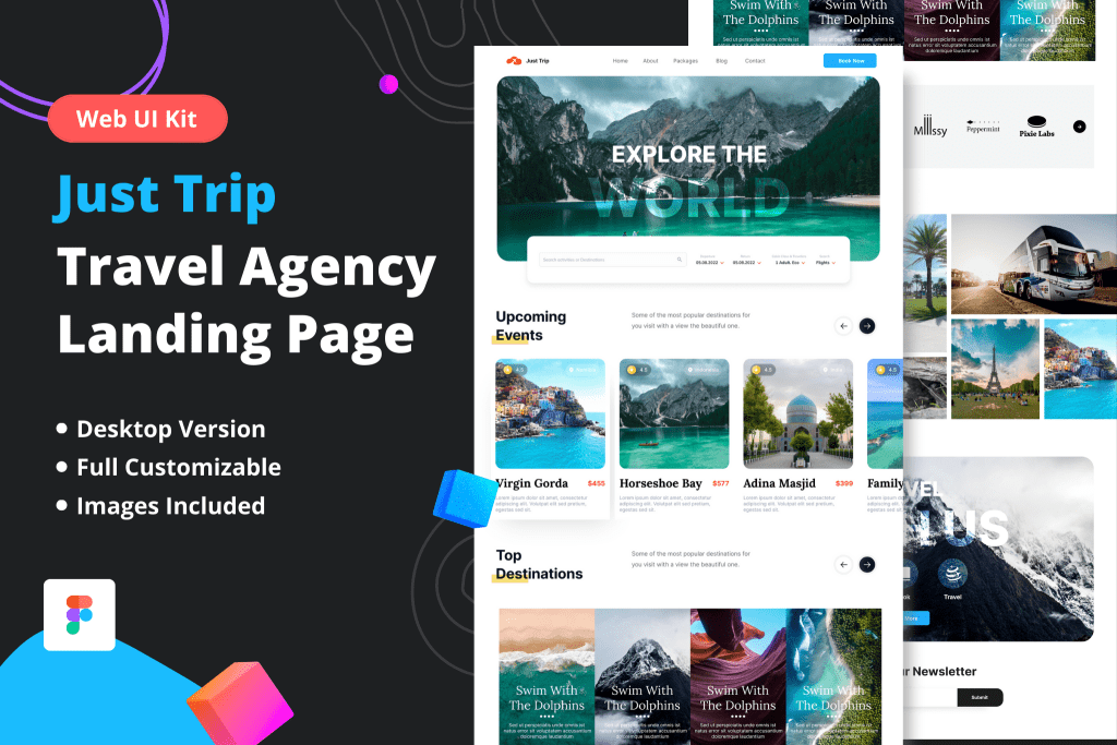 Just Trip Travel Agency Landing Page - Pikkovia Store