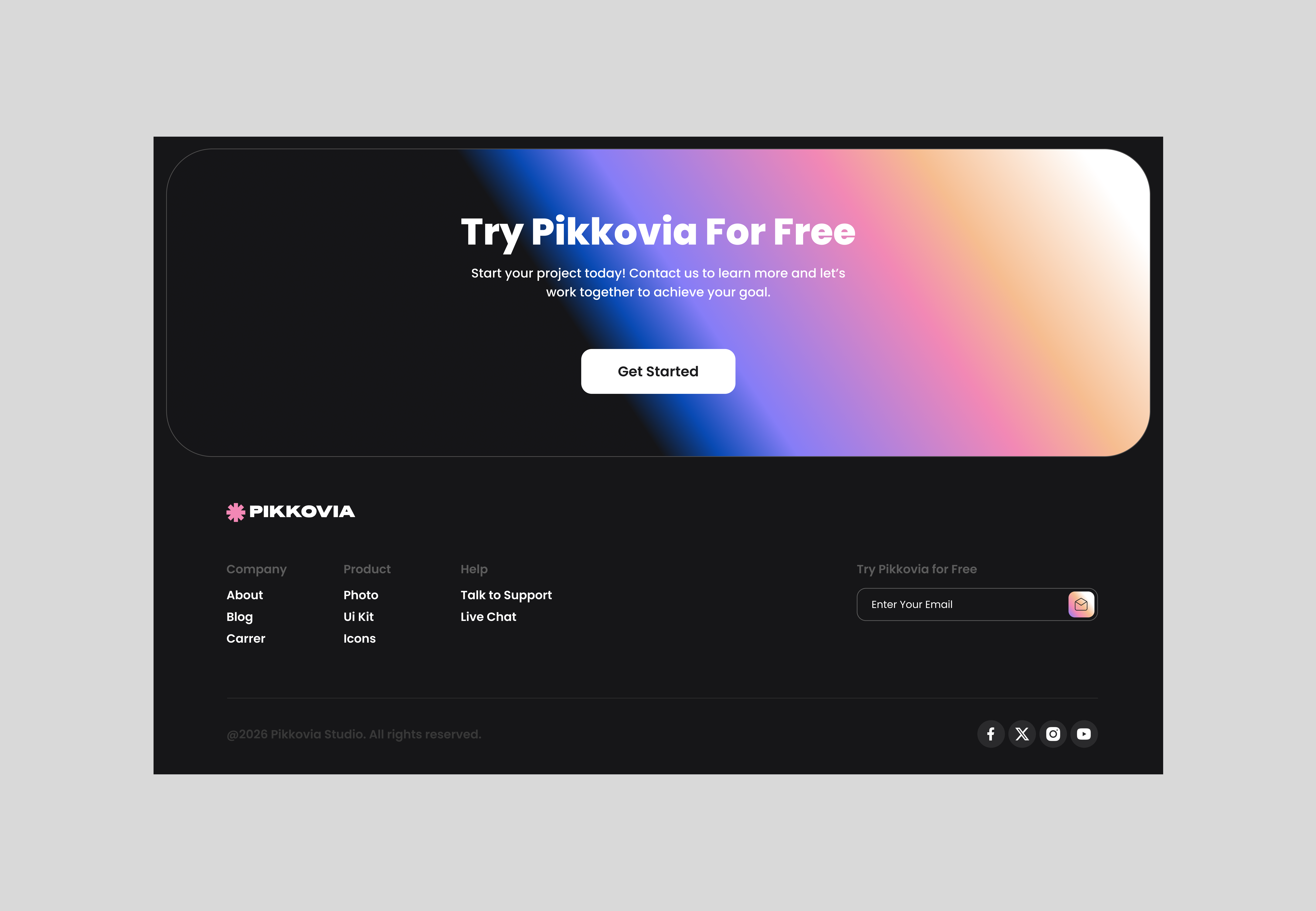 Footer Section 8 - Figma UI Kit