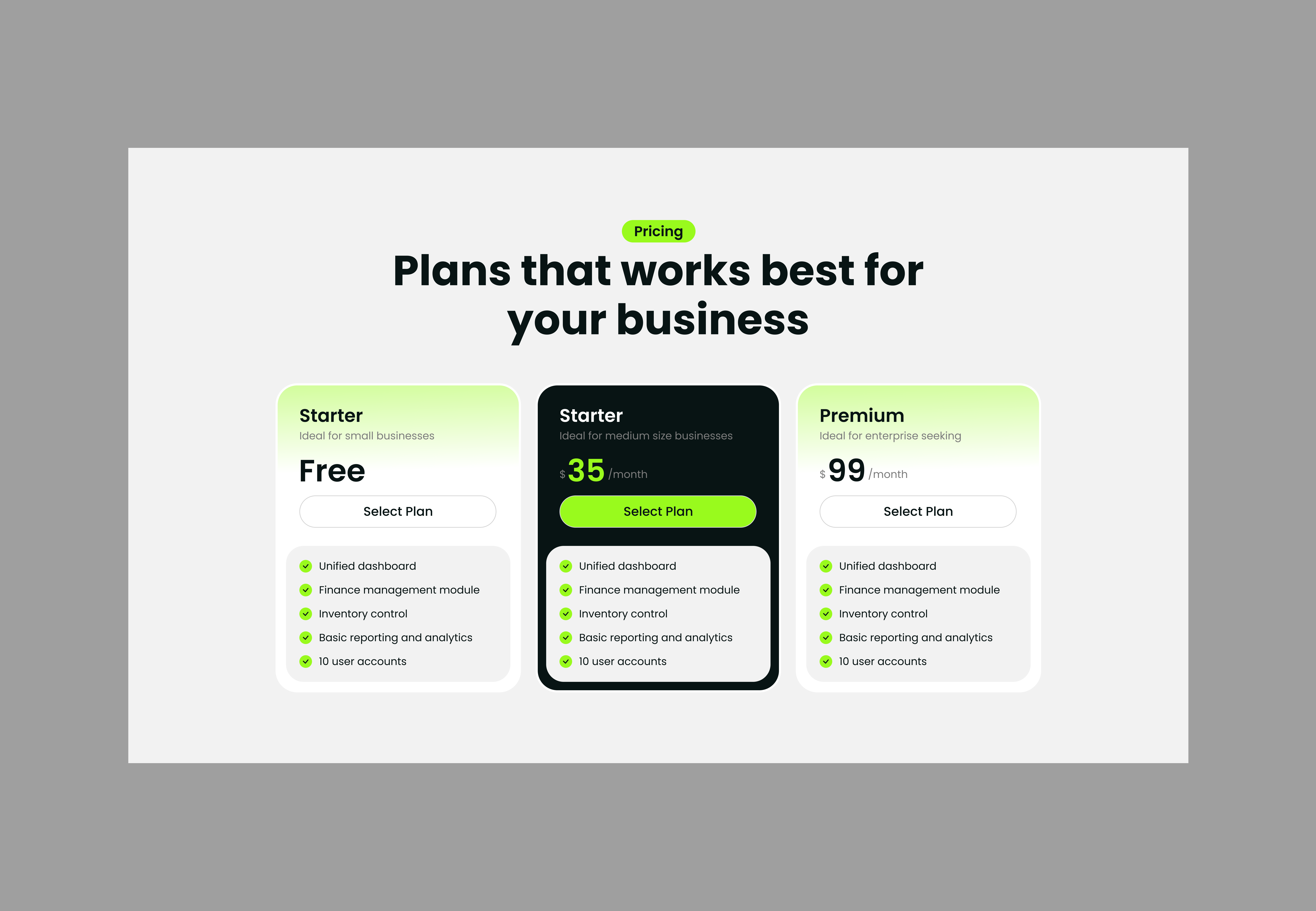 Pricing V1 - Figma UI Kit